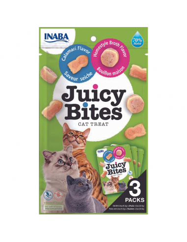 Inaba Juicy Bites Λιχουδιά Γάτας Με Ζωμό Και Καλαμάρι 3τεμ. x 11.3gr