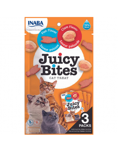 Inaba Juicy Bites Λιχουδιά Γάτας Με Ψάρι Και Αχιβάδα 3τεμ. x 11.3gr