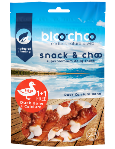 BlooChoo Snack Ca Duck Bone & Calcium Λιχουδιές Με Πάπια Και Ασβέστιο 80 gr 1+1 FREE