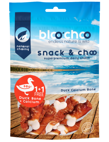 BlooChoo Snack Ca Duck Bone & Calcium Λιχουδιές Με Πάπια Και Ασβέστιο 80gr 1+1 FREE