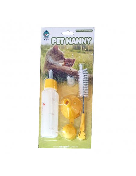 Pet Nanny Μπιμπερό Πλαστικό Σετ Βούρτσα-Θηλή Κίτρινο Pet Nanny Μπιμπερό Πλαστικό Σετ Βούρτσα-Θηλή Κίτρινο