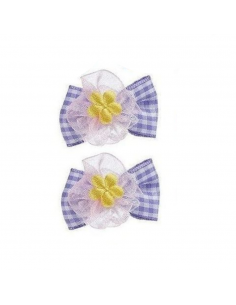 Ferplast Hairpins Φιογκάκια Μαλλιών Για Μικρά Σκυλάκια Μωβ Καρό