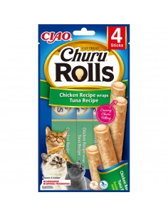 Ciao Churu Rolls Σνακ Γάτας Με Κοτόπουλο Και Τόνο 4x10gr