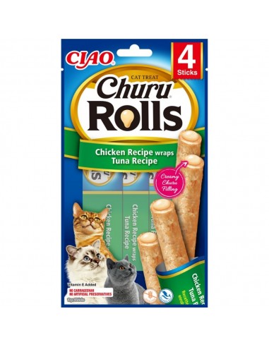 Ciao Churu Rolls Σνακ Γάτας Με Κοτόπουλο Και Τόνο 4x10gr