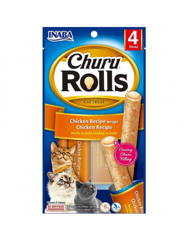 Ciao Churu Rolls Σνακ Γάτας Με Κοτόπουλο 4x10gr