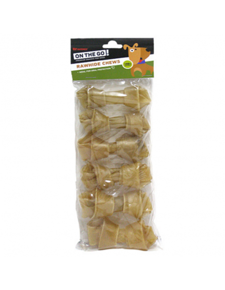 On The Go Natural Knotted Bones Κόκκαλα Για Σκύλους 6τεμ.