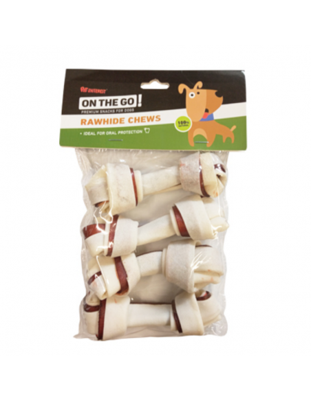 On The Go Double Color Knotted Bones Κόκκαλα Για Σκύλους Διπλού Χρώματος 4τεμ.