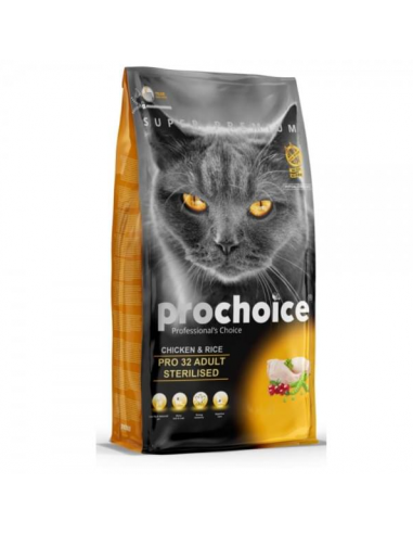 ProChoice Pro 32 Adult Sterilised Τροφή Για Γάτες Με Κοτόπουλο Και Ρύζι 2 kg