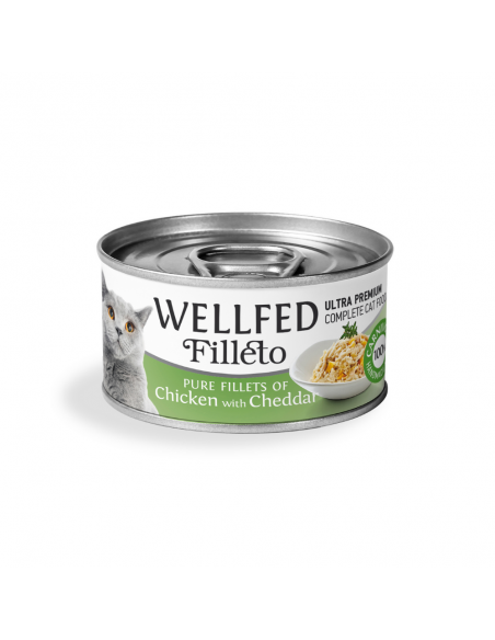 Wellfed Filleto Adult Κονσέρβα Γάτας Με Κοτόπουλο Και Τυρί Τσένταρ 70gr Wellfed Filleto Adult Κονσέρβα Γάτας Με Κοτόπουλο Και Τυρί Τσένταρ 70gr