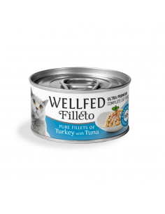 Wellfed Filleto Adult Κονσέρβα Γάτας Με Γαλοπούλα Και Τόνο 70gr