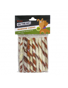 On The Go Rawhide Twisted Sticks Για Σκύλους Διπλού Χρώματος 12τεμ.