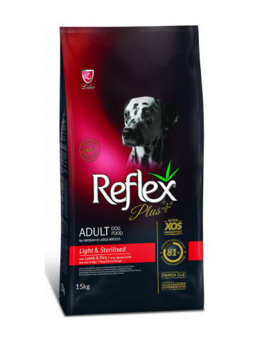 Reflex Plus Medium & Large Light & Sterilised Adult Ξηρά Τροφή Για Σκύλους Με Αρνί 15kg