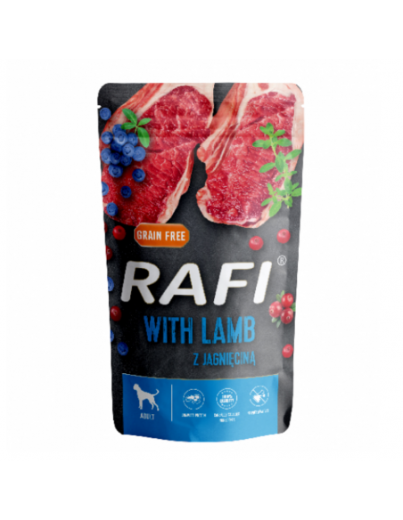 Rafi Adult Φακελάκι Για Σκύλους Με Αρνί, Μπλούμπερι Και Κράνμπερι 500gr Rafi Adult Φακελάκι Για Σκύλους Με Αρνί, Μπλούμπερι Και Κράνμπερι 500gr