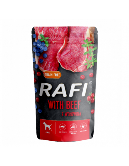 Rafi Adult Φακελάκι Για Σκύλους Με Βοδινό, Μπλούμπερι Και Κράνμπερι 500gr Rafi Adult Φακελάκι Για Σκύλους Με Βοδινό, Μπλούμπερι Και Κράνμπερι 500gr