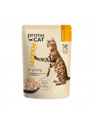 Prima Cat In Gravy Φακελάκι Γάτας Με Πουλερικά Σε Σάλτσα 85gr