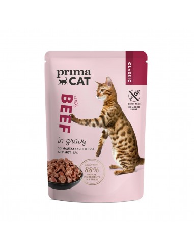 Prima Cat In Gravy Φακελάκι Γάτας Με Βοδινό Σε Σάλτσα 85gr