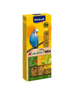 Vitakraft Kracker Trio Mix Λιχουδιά Για Παπαγαλάκια Με Σουσάμι, Βότανα Και Ακτινίδιο 3τεμ.