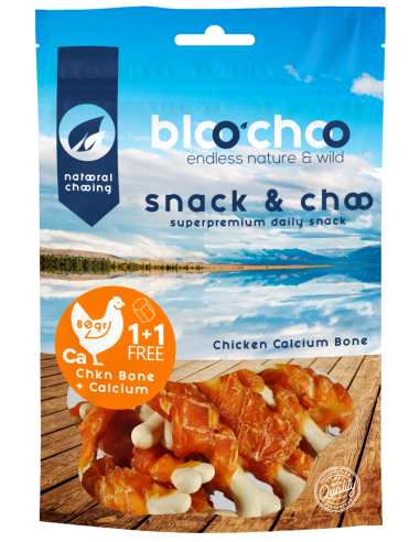 BlooChoo Snack Chicken Calcium Wrap Λιχουδιές Με Κοτόπουλο Και Ασβέστιο 80 gr 1 + 1 FREE