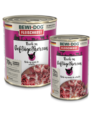 Bewi Dog Meat Selection Κονσέρβα Σκύλου Με Καρδιές Πουλερικών
