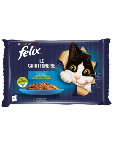 Purina Felix Le Ghiottonerie Φακελάκια Γάτας Με Σολομό Και Τόνο  4x85gr