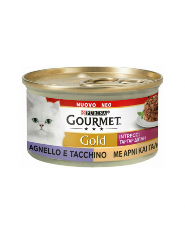 Purina Gourmet Gold "Ταρτάρ Διπλή Απόλαυση" Κονσέρβα Γάτας Με Αρνί Και Γαλοπούλα 85gr