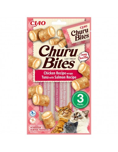 Ciao Churu Rolls Σνακ Γάτας Με Κοτόπουλο, Τόνο Και Σολομό 3x10gr