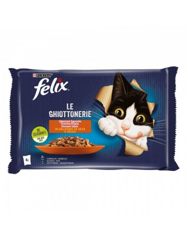 Purina Felix Le Ghiottonerie Φακελάκια Γάτας Με Κουνέλι Και Αρνί 4x85gr