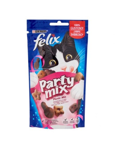 Felix Party Mix Picnic Mix Σνακ Γάτας Με Κοτόπουλο, Τυρί Και Γαλοπούλα 60gr