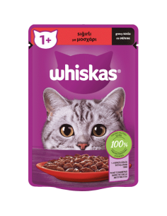 Whiskas Core Φακελάκι Ενήλικης Γάτας Με Μοσχάρι Σε Σάλτσα 85gr