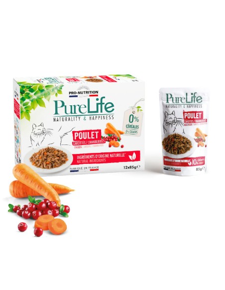 Pro-Nutrition Pure Life Φακελάκι Γάτας Με Φιλετάκια Κοτόπουλου Σε Σάλτσα, Καρότα Και Κράνμπερι 85gr Pro-Nutrition Pure Life Φακελάκι Γάτας Με Φιλετάκια Κοτόπουλου Σε Σάλτσα, Καρότα Και Κράνμπερι 85gr