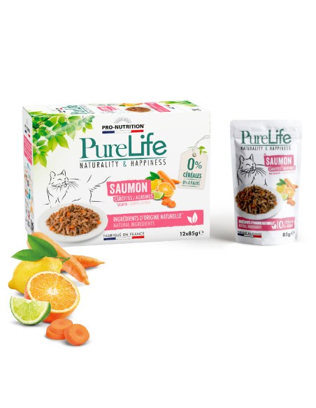 Pro-Nutrition Pure Life Φακελάκι Γάτας Με Φιλετάκια Σολομού Σε Σάλτσα, Καρότα Και Εσπεριδοειδή 85gr Pro-Nutrition Pure Life Φακελάκι Γάτας Με Φιλετάκια Σολομού Σε Σάλτσα, Καρότα Και Εσπεριδοειδή 85gr