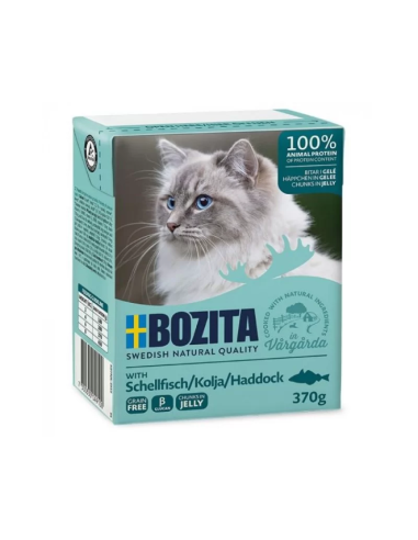 Bozita Υγρή Τροφή Γάτας Με Κομμάτια Μπακαλιάρου Σε Ζελέ 370gr
